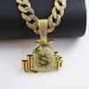 Creative Dollar Sign Money Bag Necklace with Rhinestone Pendants - Trendy Hip Hop Accessory for Men