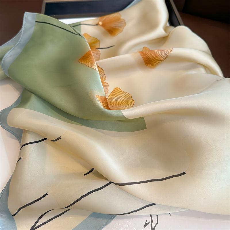 Luksuriøst trykk vårhalsslipssjal silke firkantet skjerf damesjal kvinnelig 70 cm hår hånd håndledd hodeplagg hijab bandana