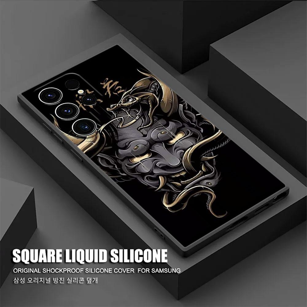 Samurai Ghost Hannya Ukiyo-E Mask Tattoo S25 Ultra Case For Samsung Galaxy S25 S24 S23 S20 S21 FE S22 Ultra S10 Plus Phone Cover