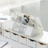 Plastic Slanted Pen Holder Multi Compartments Clear Slots Durable Desk Organizer for Home Office School Student Stationery Storage