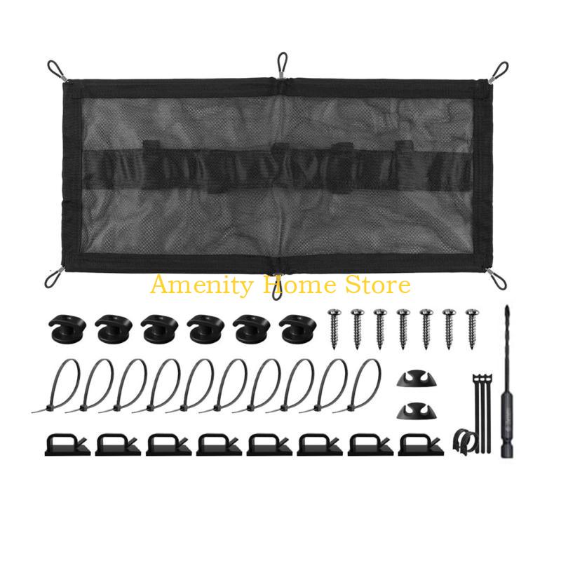 F26C Under Desk Cable Management Pocket Efficient Under Desk Wire Organizers Storage Holder for Secure and Neat Spaces