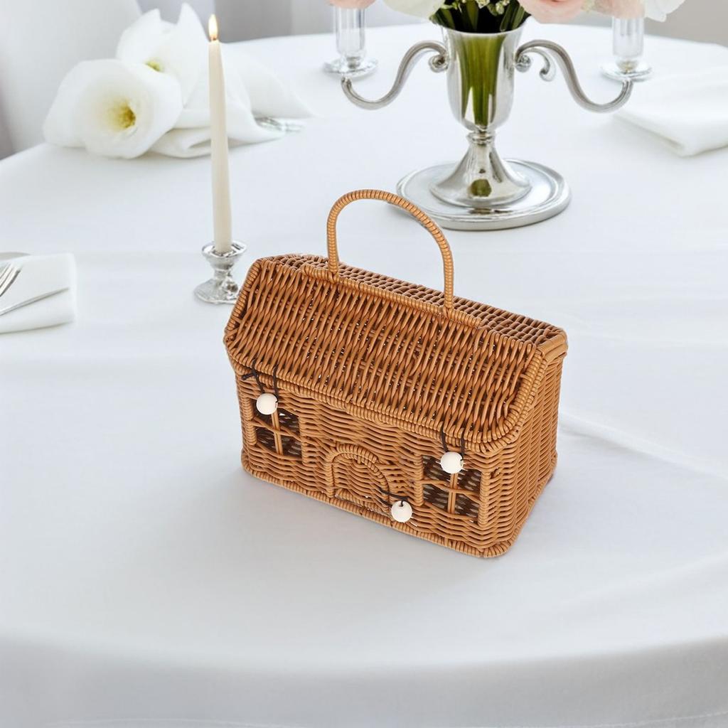 Rattan Picnic Basket Woven Storage Large Capacity Ganizer Vintage Wedding Favors H Held Vegetable Decorative Box Lid