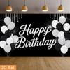 One 2D flat birthday celebration banner poster with a polyester background fabric.PMJ