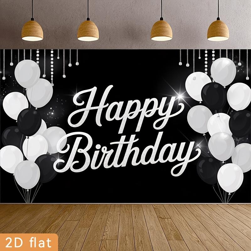 One 2D flat birthday celebration banner poster with a polyester background fabric.PMJ