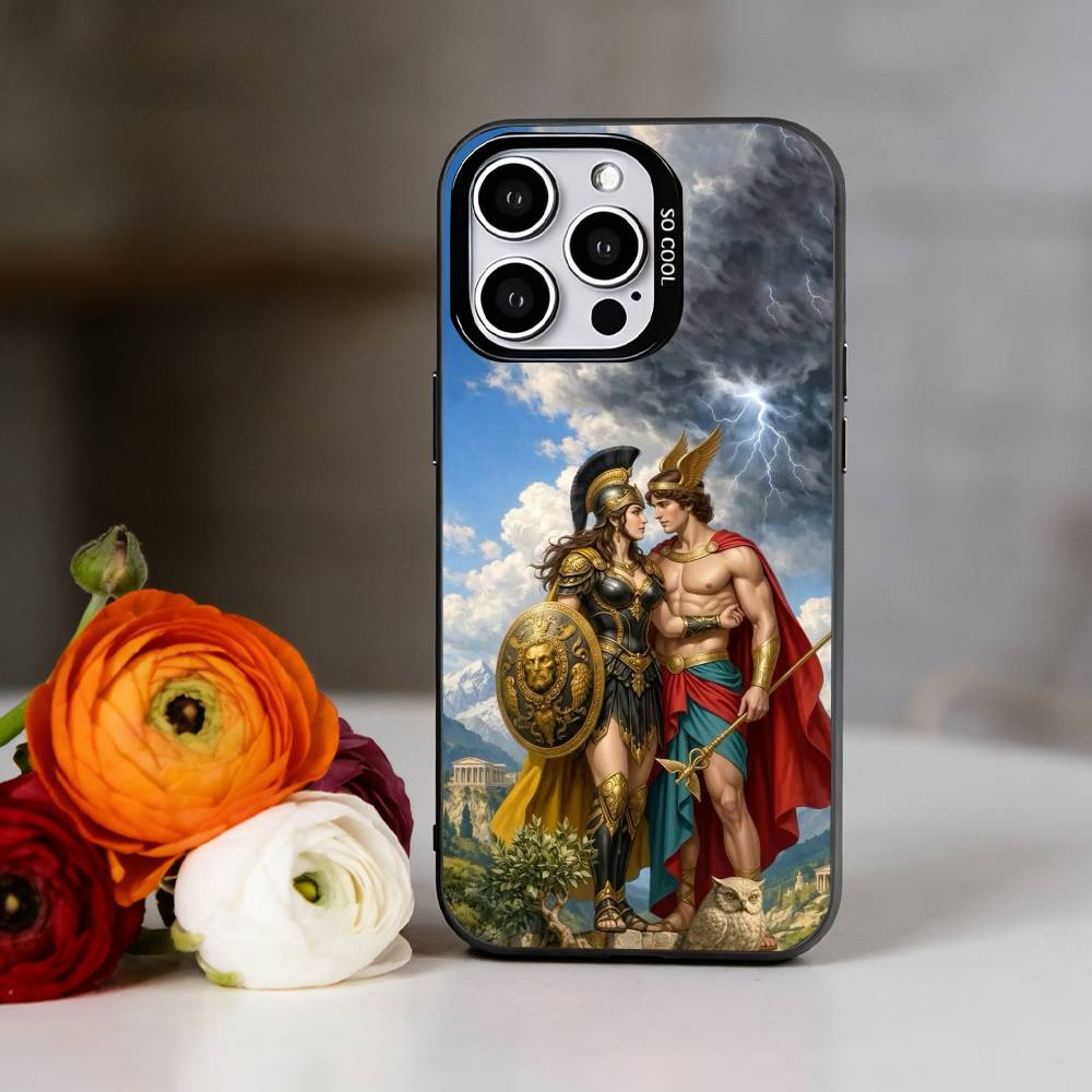 Athena Phone Case For iPhone 17,16,15,14,13,12,11 Plus,Pro Max,XS,Colored Silver Plated Inside Cover iPhone12