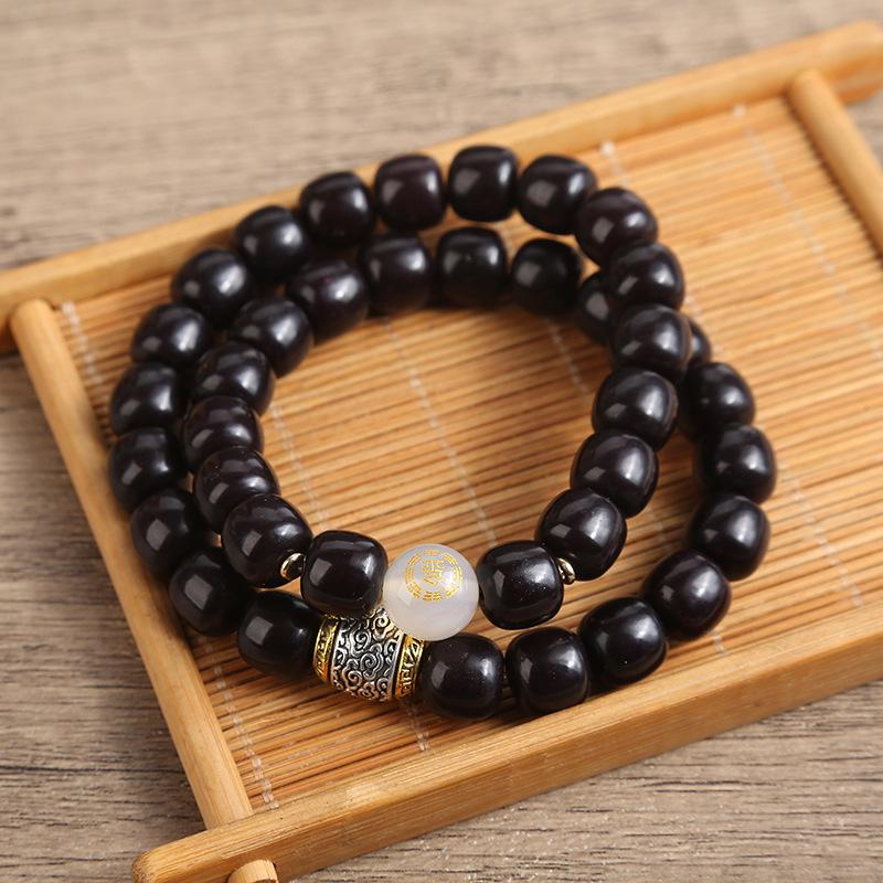 Natural Bodhi Five Elements Buddha Bead Bracelet - Unisex Lucky Wenwan Gift