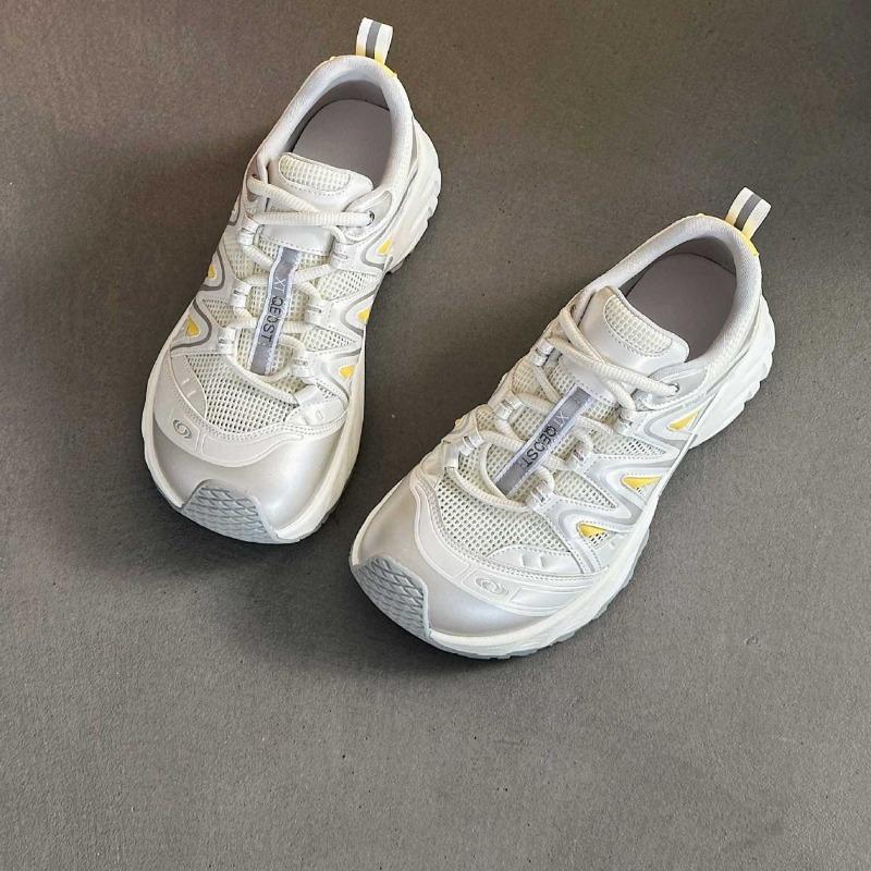 Leather mesh dad shoes women's thin new summer breathable hiking shoes versatile platform casual sports shoes