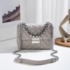 Diamond-shaped Chain Small Square Bag, Single Shoulder Strap, Side-zip Closure Small Bag