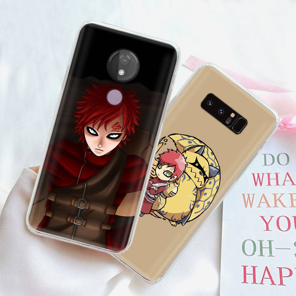 JW81 Naruto Gaara Transparent Case for Samsung A04 A14 A23 M33 M53 Realme 10 9 C35 C55 VIVO Y02 X80 Infinix Hot 30 Note 11 Tecno Spark 8P Pro