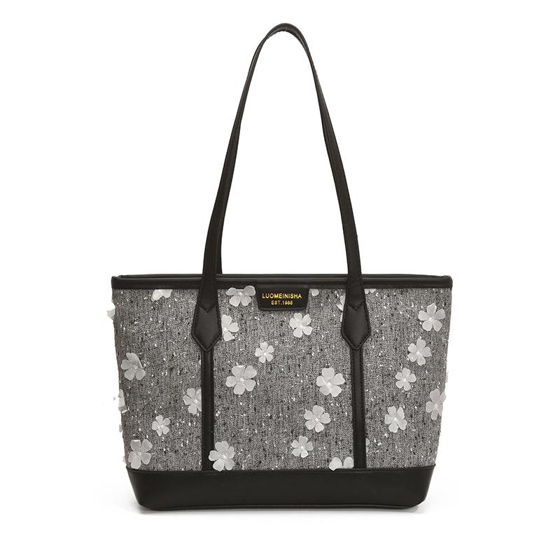 2025 New Textured Women's Bag Fashion Tote Bag Casual Printed Large Capacity Underarm Bag Sweet Versatile Shoulder Bag