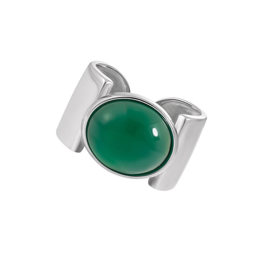 1pc Pilot Agate Retror Rings for Women Couples Minimalist Broadside Jewelry Gift Party Accessories