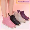 2025 new women waterproof rain boots for women fake lace up ankle rubber rain shoes non-slip four seasons woman Water boots