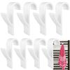 Set of 8 White Radiator Hooks — for Towel Rails, Tubes ≤ 2.5 Cm