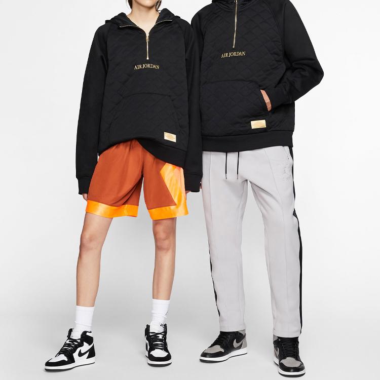 Jordan Sueded AJ85 Half-Zip Hoodie Men Tops Black BQ5783-010