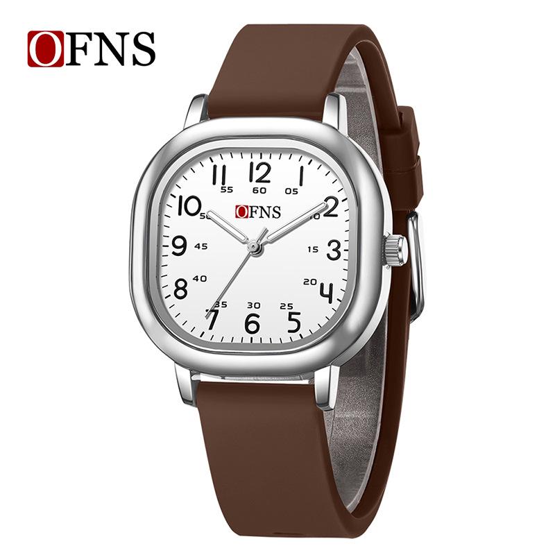Oufanni Student Exam Watch: Silent Quartz Square Wristwatch with Night Light for Boys & Girls