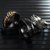Men Ring Simple High Polished Fashion Jewelry Rotating Chain Inlaid Finger Ring for Party