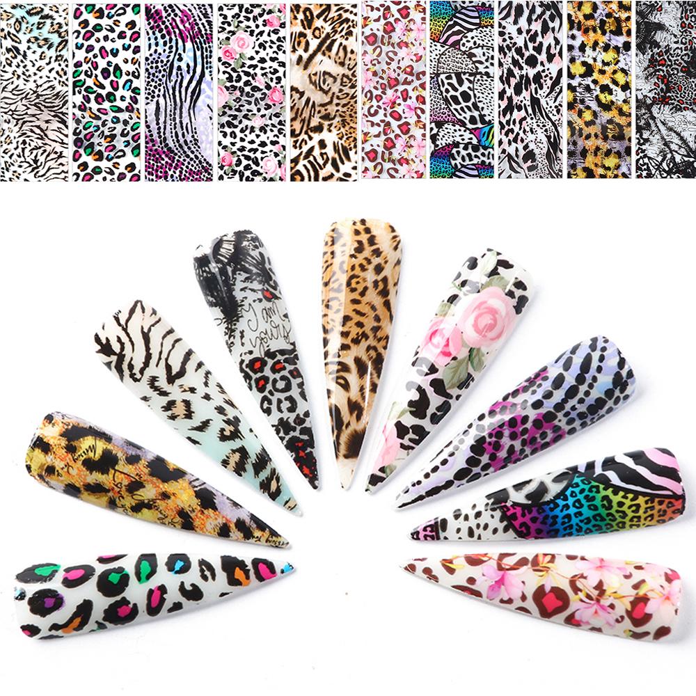 buy adhesive nail wrap nail foil transparent leopard print nail stickers starry transfer slider sticker at affordable prices free shipping real reviews with photos joom