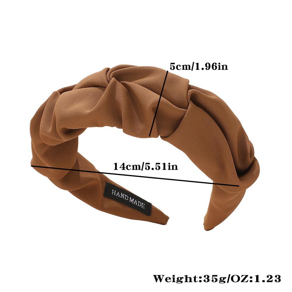 Korean Hair Accessories Solid Color Cotton Crumpled Women's Head Hoop Wide Bezel Makeup Hairbands for Ladies Headwear  New