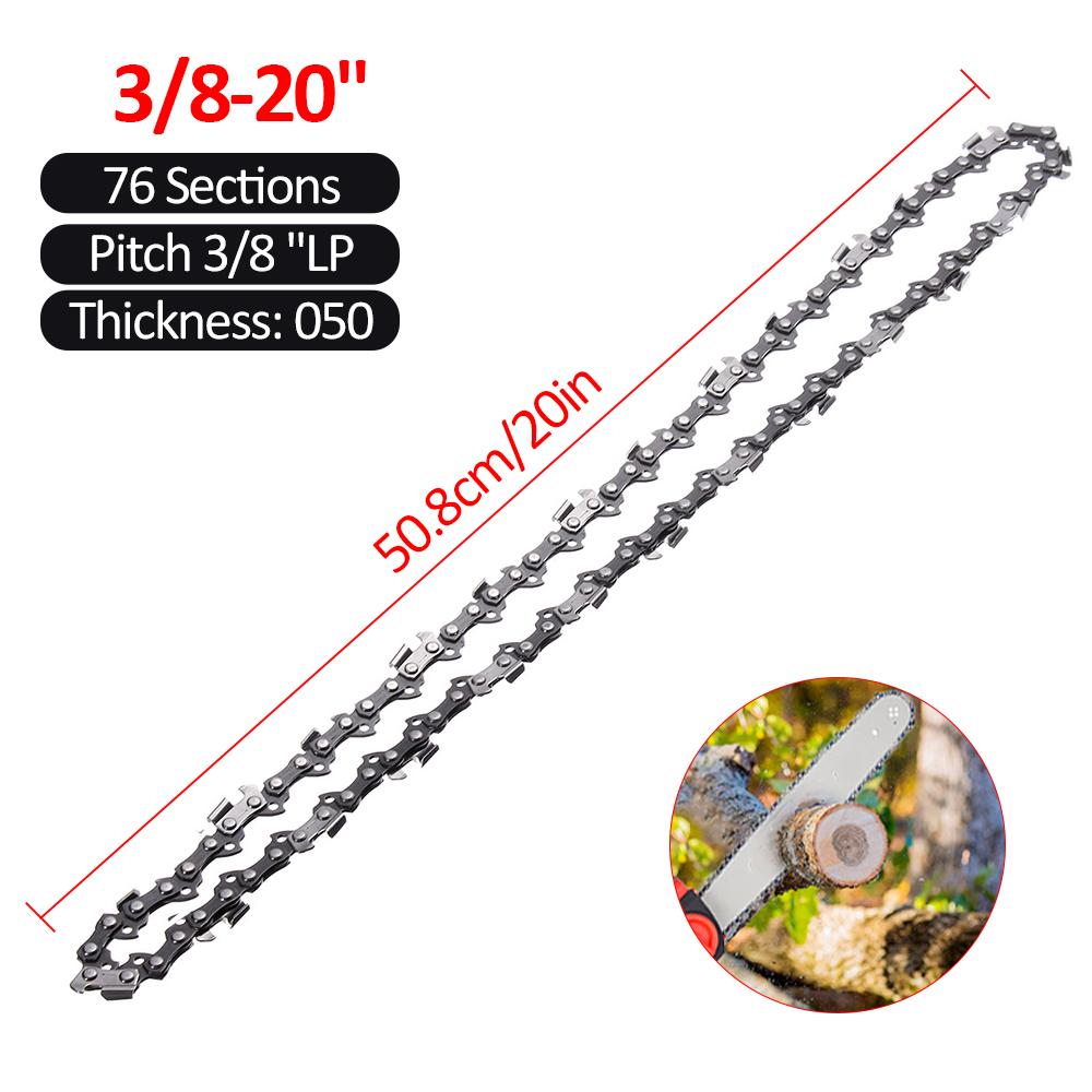 3Pcs 14/20 Inch Steel Chainsaw Chains 3/8LP 0.05 Electric Saw 50/76 Drive Link Chain Replacement Garden Cutting Lumber Hand Tool