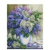 Diamond Painting Flowers Full Drill Round Diamond Embroidery Purple Lavender Picture Of Rhinestones Home Decor