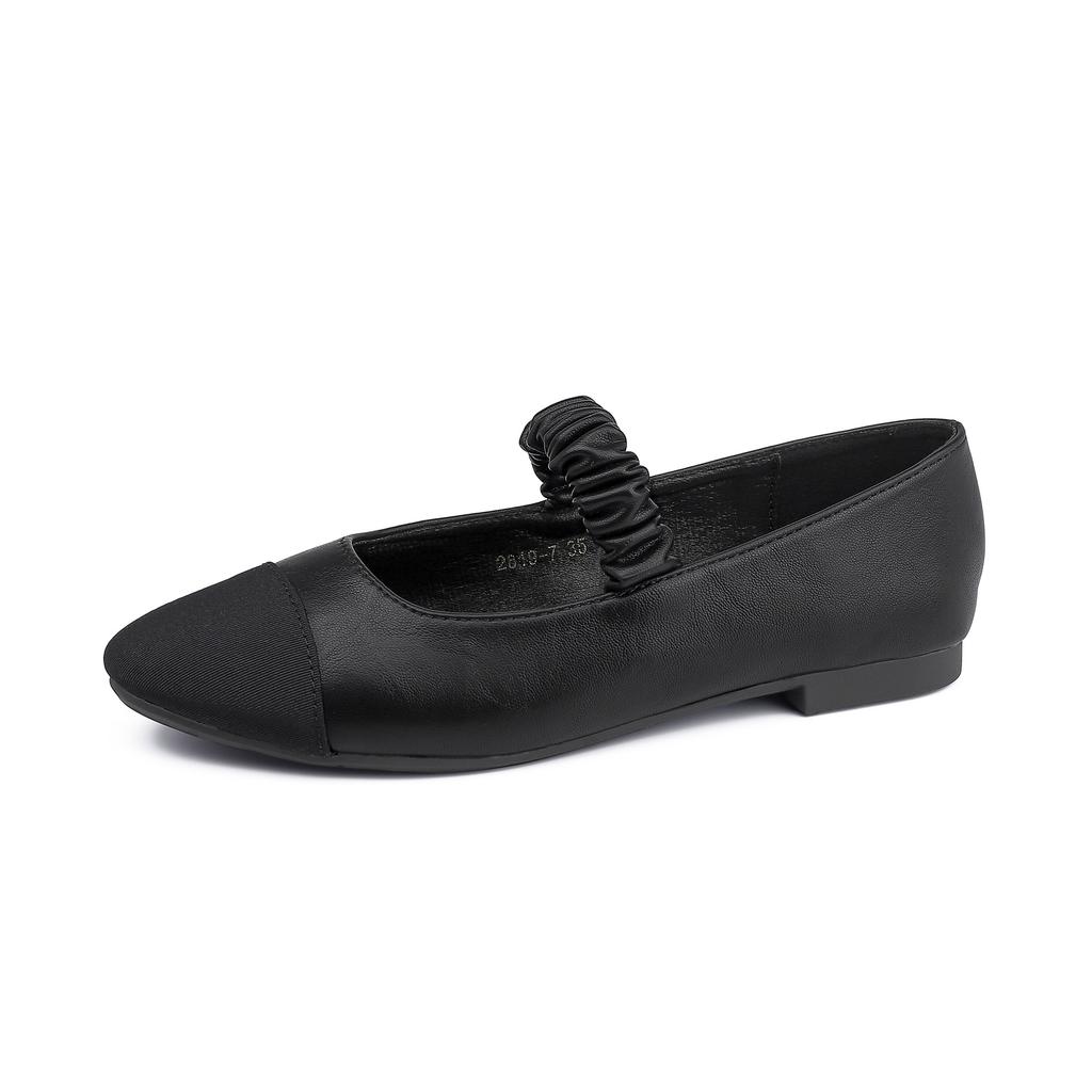 Xiaoxiangfeng Mary Jane Single Shoes Women's Versatile Soft-soled Flats Daily Casual Style Low-heeled Work Shoes Black Shoes