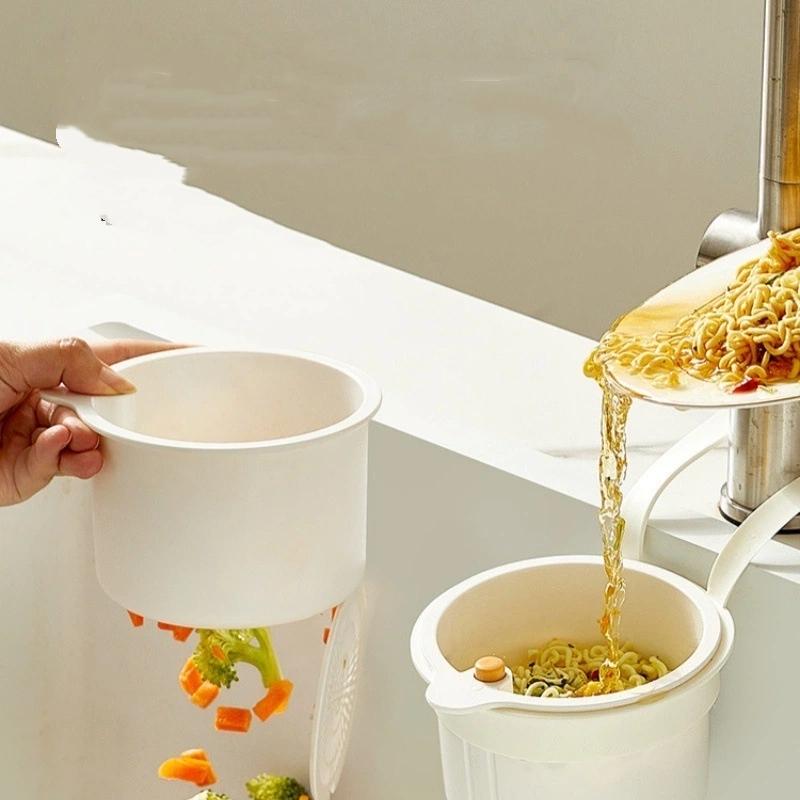 1Pc Plastic Kitchen Hanging Sink Drain Basket Automatic Dump Kitchen Sink Waste Collector Removable Bottom for Easy Installation