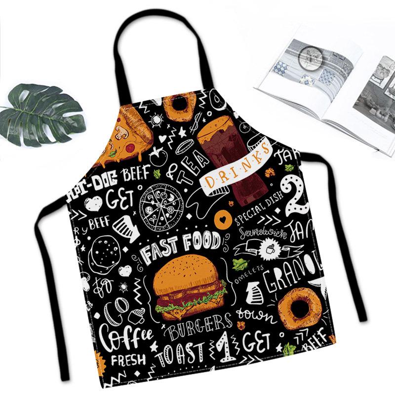 Cartoon Linen Stain-Proof Apron for Home, Parent-Child, Work & Restaurant Use