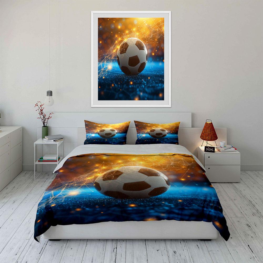 Soccer Ball with Lights. Bedding Sets Duvet Cover Sets Duvet Covers Pillowcases(1 * Duvet Cover 2 * Pillowcases Without Duvet Insert)