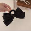 French Elegant Hair Clip Black Bow Claw Clip Hepburn Style Women Girl Back Of Head Tie Hairpin Fashion Hair Accessories