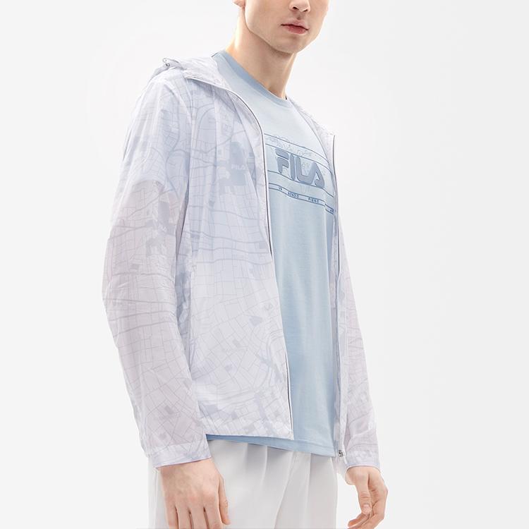 Fila SS22 Casual Hooded Woven Logo Print Jacket Men Jacket Standard-White F11M237704F-WT