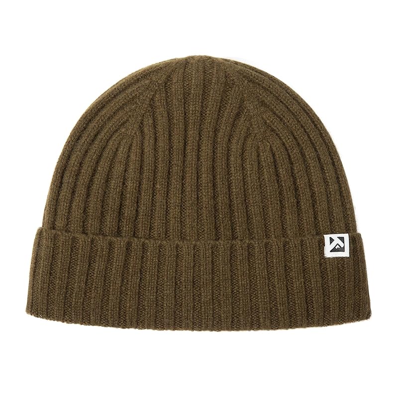 

[TOP-EX] army green XL/XXL winter beanie 100% merino wool fleece lined knit cap for big head warm hat men s ladies Compatible with cold regions