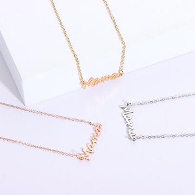 Personality Jewelry Accessories Mother's Day Nameplate Choker Letter  Clavicle Chain Mama Pendant