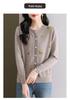Women's Floral Embroidered Pure Wool Knit Cardigan Sweater