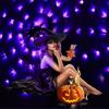 Halloween Spider Web LED String Light Purple Orange Remote Control Halloween Net String Lights 8 Modes Party Decorations