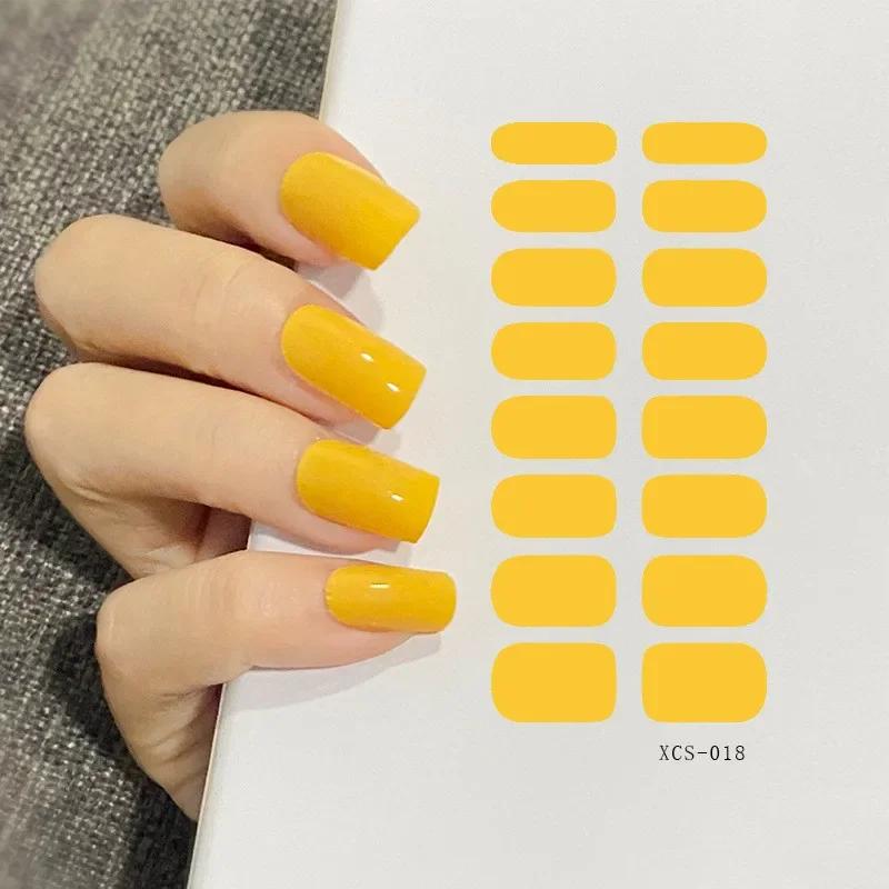 53 Colors Nail Polish Stickers Pure Strips Waterproof Adhesive Nail Full Sticker Environmental Protection DIY Nai Stickers