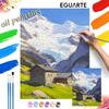 DIY Digitale Olieverf Kit Professionele Kwaliteit Kunstschilderijen Besneeuwde Bergtoppen en Alpenchalet voor Huisdecoratie