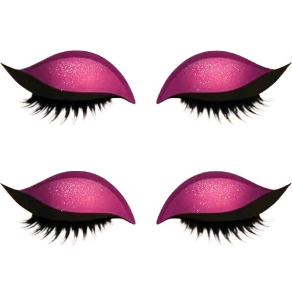 2 Pairs Self-Adhesive 3-in-1 Eye Makeup Sticker Reusable Party Makeup Stickers  Female