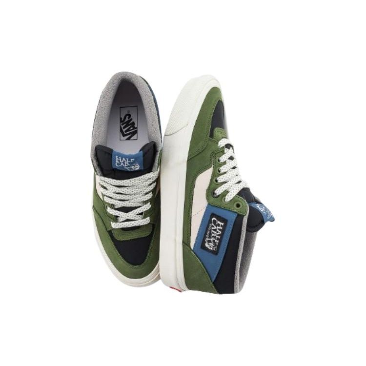 Vans Half Cab Versatile Comfortable Simple Mid-Top Skate Shoes Unisex Skate Shoes Green VN0007NN448