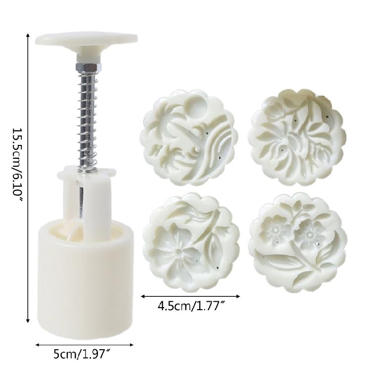 Hand-Pressure Moon Cake Mold Round Moon Cake Maker Cookie Stamps Easy To Use