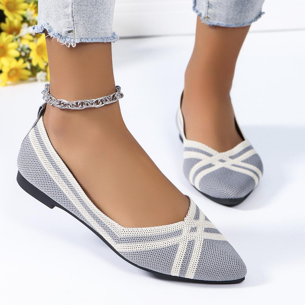 Women's Pointed Knitted Flat Sole Shoes