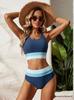 "Damen Großer Split Badeanzug - Europäischer & Amerikanischer Stil, Bedruckter Bikini mit Reißverschluss"