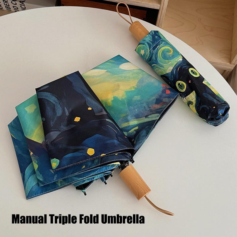 

Мультяшный Кот Зеленый Складной Зонт Профессиональный Зонт для Защиты от Солнца и УФ-лучей Двойного назначения для Дождя и Солнца Автоматический IRON&8K