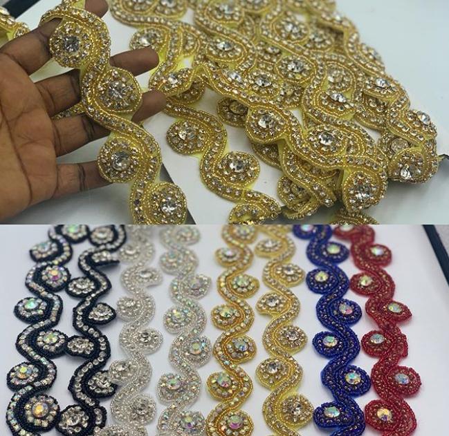 Fancy Decorative Handmade Crystal Chain Trimming Crystals Trimming for Garment Dress Shoes Bags