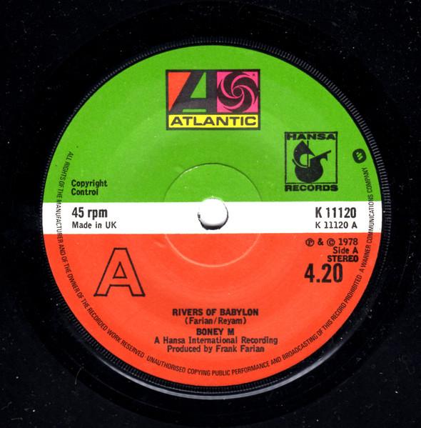 

7inch Record BONEY M. Rivers Of Babylon K11120 Atlantic 1978 UK SoulFunk Used
