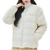 MLB Boston Red Sox Solid Color No Collar Drop Shoulder Zipper Warm Loose Short Quilted Down Jacket Unisex Jacket Off-White 3ADJB1536-43CRM