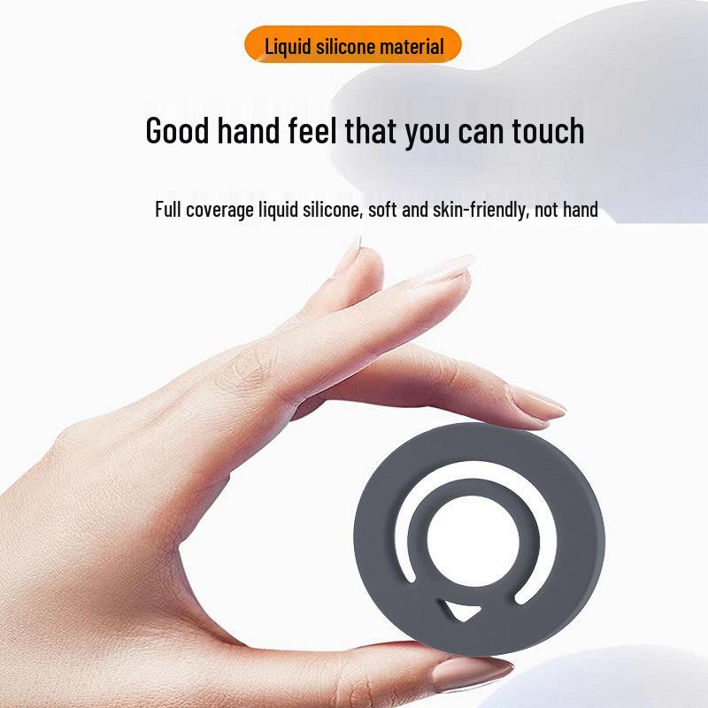 Liquid Silicone Magnetic Finger Ring Holder for Apple 12-16 Phones - Magnetic Suction Bracket for Lazy Grip