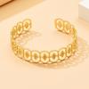 Romantic Retro Hollow Lace Stainless Steel Open Bangle - Elegant Flower Design for Women’s Jewelry