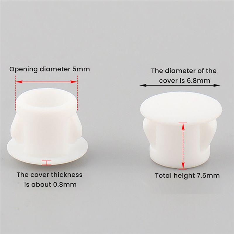 ABBY-1Set 8 Sizes Plastic Hole Plugs Assortment Flush Type Snap In Locking Tube Hole Plugs Furniture Post Pipe Insert End Cap Wh