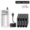 PALO 1.2V AA Ni-MH Battery 1300mah +AAA Rechargeable Batteries 600mah for Toy alarm clock with 8 slots Smart 2A 3A Battery Charger