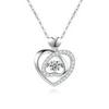 Double Heart Rhinestone Pendant Necklace - Valentine's Day Gift